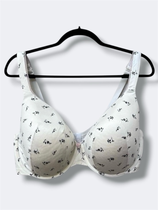 Cacique Other - Cacique Bra Women's 42DDD Cream Black Floral Lightly Lined Full Coverage 4 Hook